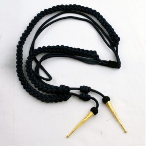 Aiguillette Black Silky with Golden Tag