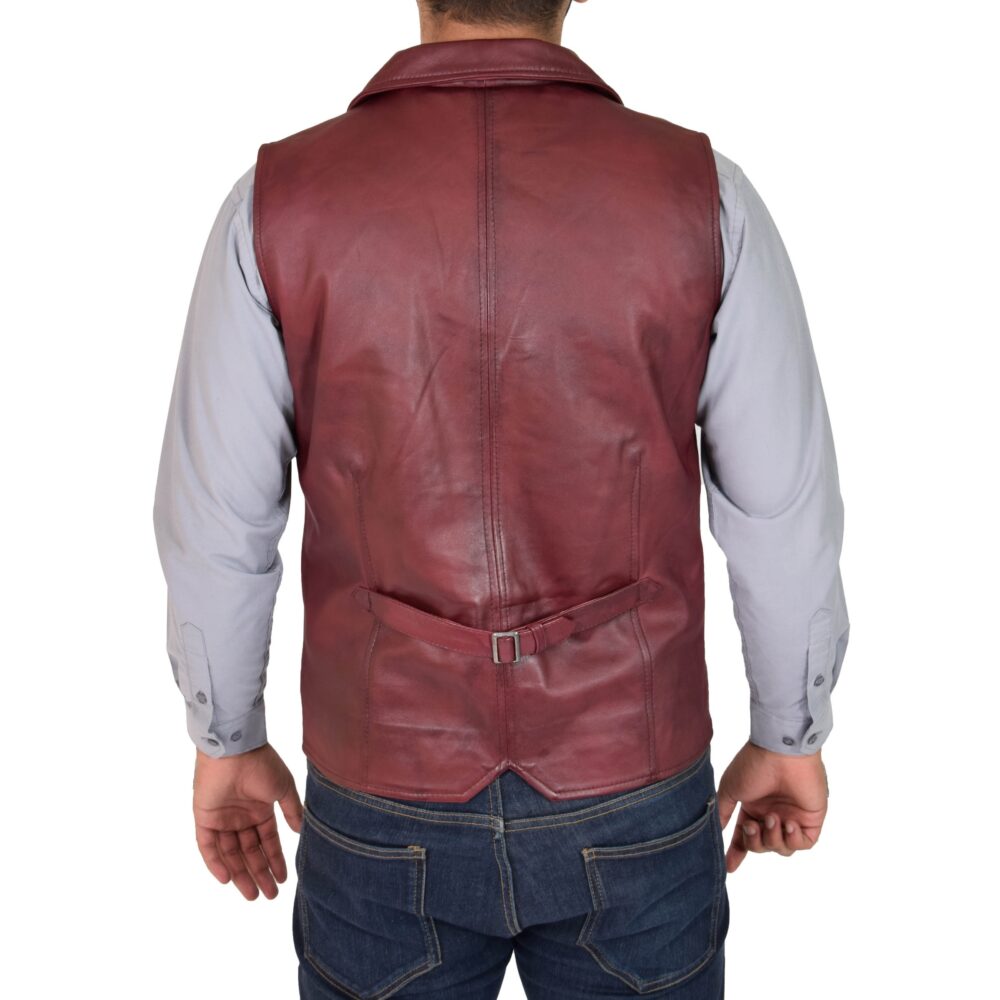 Mens Leather Buttoned Waistcoat