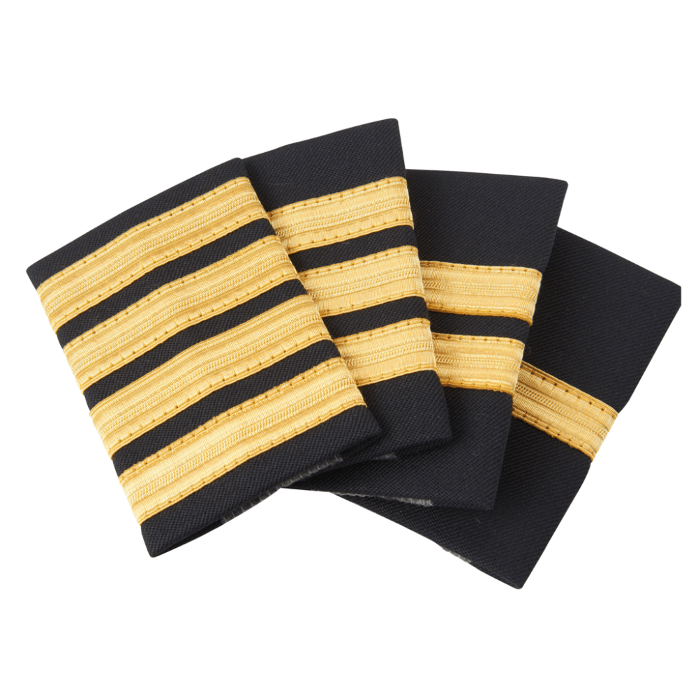 NAVY pilot epaulettes with gold stripes